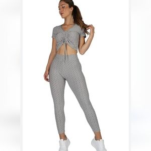 Womens Gray Legging Set with top Size L